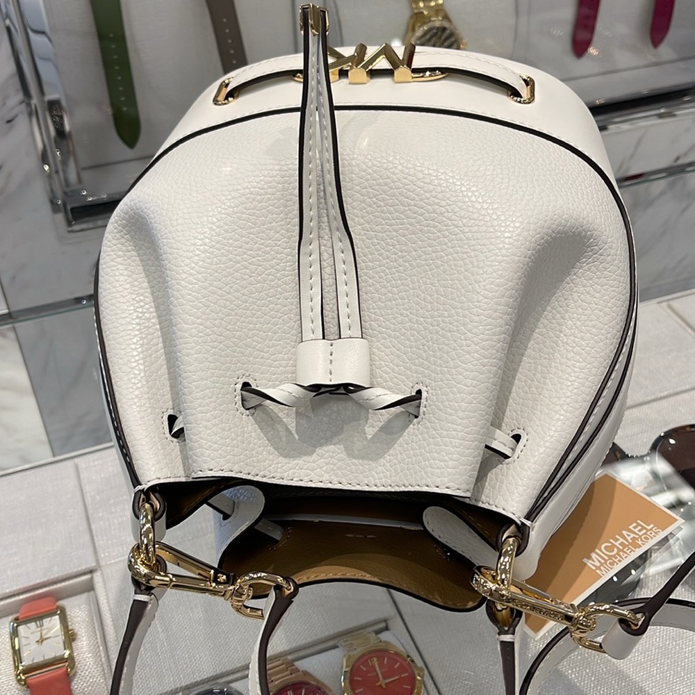 MICHAEL KORS 
Reed Medium Pebbled Leather Bucket Bag Satchel Crossbody Handbag - Picture 9 of 16
